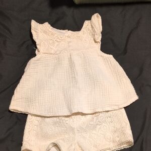 Cream Lace Baby Outfit